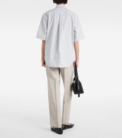 Totême Short-sleeve Poplin Shirt In Blue