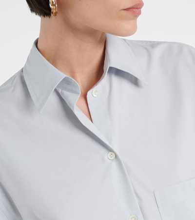 Totême Short-sleeve Poplin Shirt In Blue