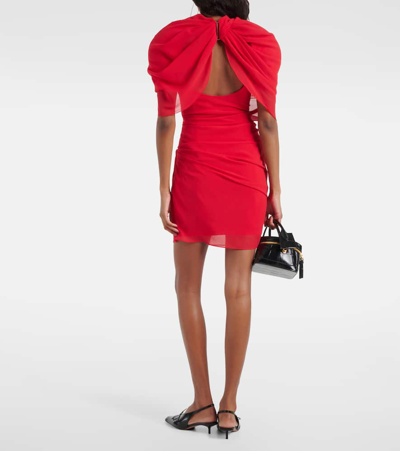 Shop Jacquemus Castagna Draped Minidress In Red