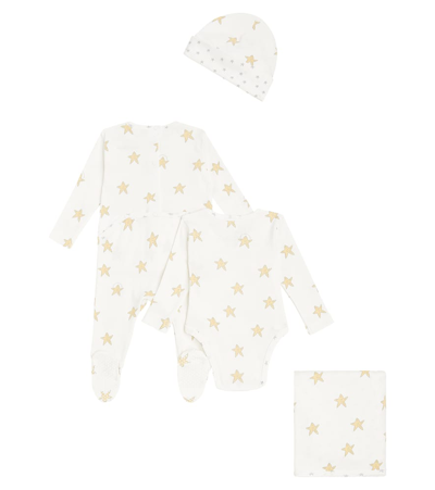 Stella Mccartney Baby Cotton Playsuit, Hat, And Blanket Set In Multicoloured