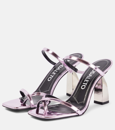Nodaleto Angel A Metallic Leather Mules In Pink