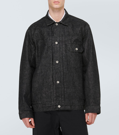 Shop Sacai X Beyondexx Denim Blouson Jacket In Black