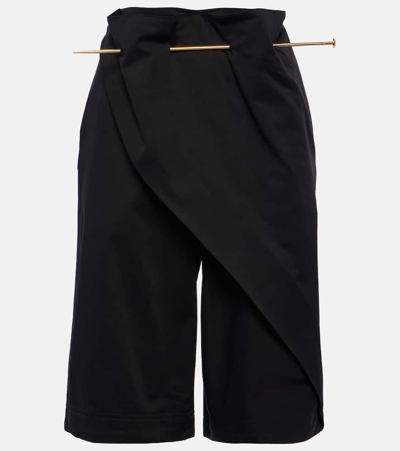 Shop Loewe Cotton Cargo Shorts In Black