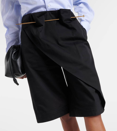 Shop Loewe Cotton Cargo Shorts In Black
