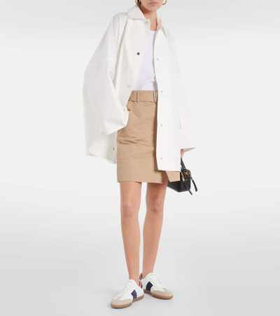 Shop Tod's Tabs Suede-trimmed Leather Sneakers In White