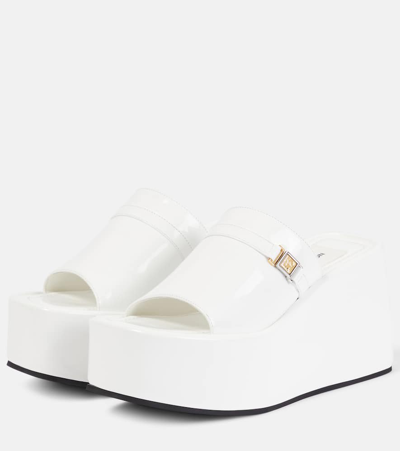 Shop Nodaleto Bulla Yelena Leather Platform Slides In White