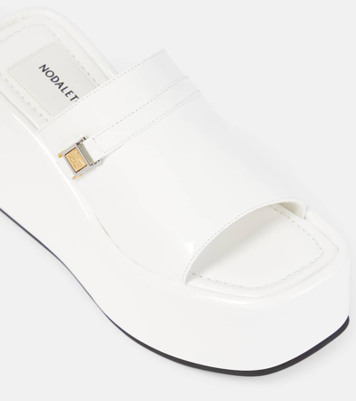 Shop Nodaleto Bulla Yelena Leather Platform Slides In White