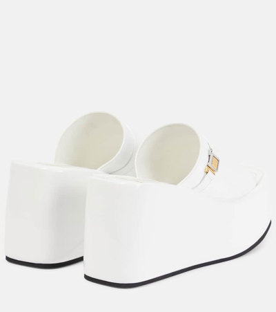 Shop Nodaleto Bulla Yelena Leather Platform Slides In White