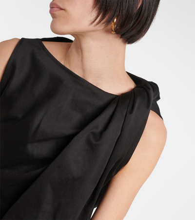 Totême Cotton And Linen Minidress In Black