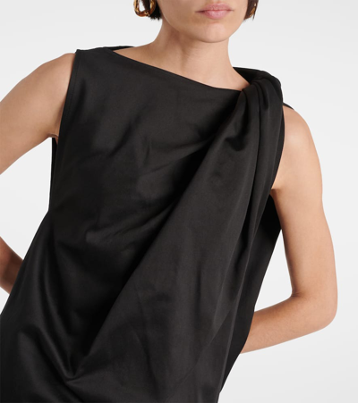 Shop Totême Cotton And Linen Minidress In Black