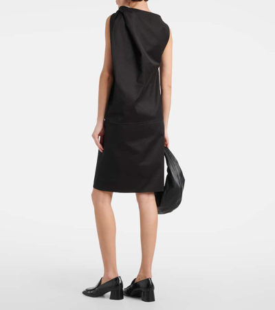 Shop Totême Cotton And Linen Minidress In Black