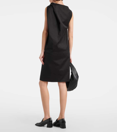Totême Cotton And Linen Minidress In Black