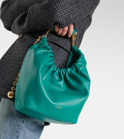 Shop Loewe Squeeze Small Leather Shoulder Bag In Green
