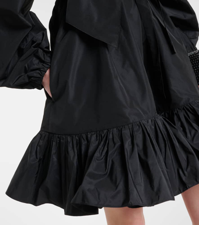Patou Bow-detail Ruffled Faille Minidress In Black