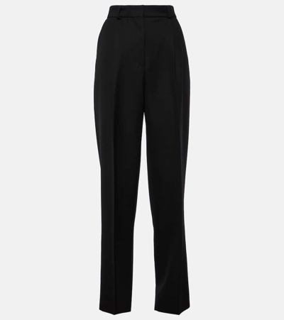 Shop Totême High-rise Tapered Pants In Black