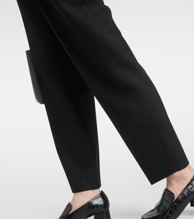 Shop Totême High-rise Tapered Pants In Black