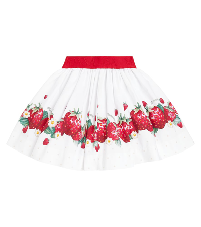 Monnalisa Printed Cotton Poplin Skirt In Multicolor
