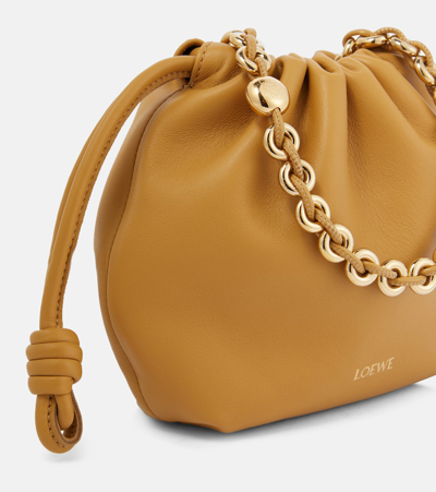 Shop Loewe Flamenco Mini Leather Shoulder Bag In Braun