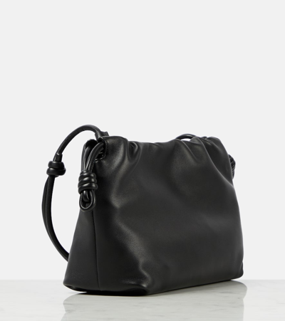 Loewe Flamenco Small Leather Clutch In Schwarz