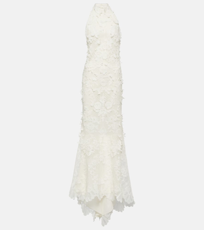 Shop Alexander Mcqueen Cotton-blend Lace Gown In White