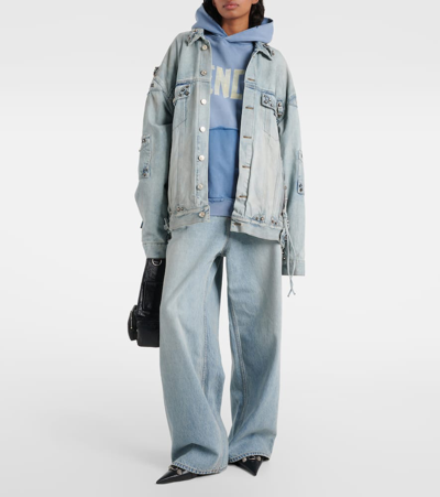 Balenciaga Cagole Oversized Denim Jacket In Blue