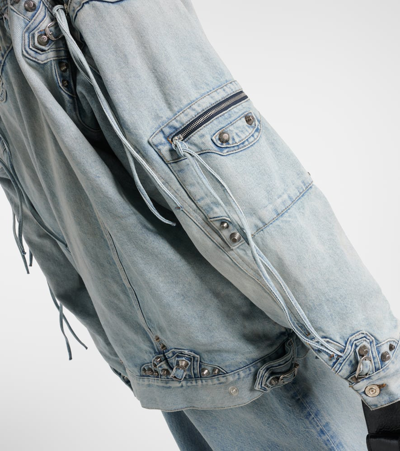 Balenciaga Cagole Oversized Denim Jacket In Blue