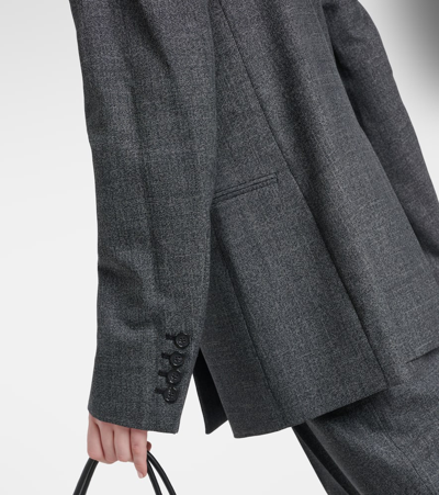 Totême Double-breasted Recycled Woven Blazer In Black