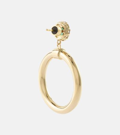 Shop Ileana Makri Endless 18kt Gold Hoop Earrings With Diamonds And Emeralds