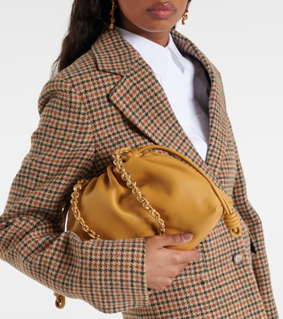 Loewe Flamenco Medium Leather Clutch In Braun