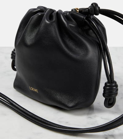 Shop Loewe Flamenco Leather Shoulder Bag In Schwarz