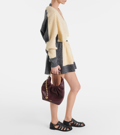 Loewe Squeeze Small Leather Shoulder Bag In Burgundy