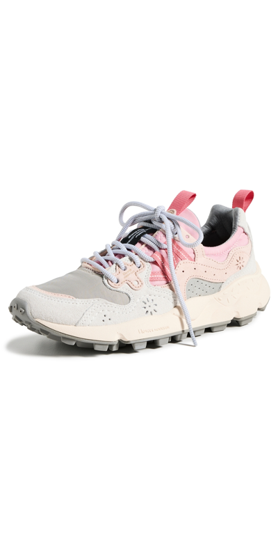 Shop Flower Mountain Yamano 3 Sneakers Grey/pink In Grey-pink