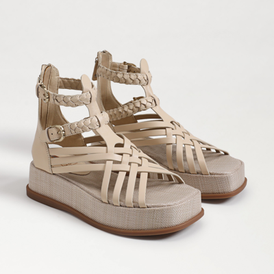 Shop Sam Edelman Nicki Platform Sandal Linen Leather In Beige