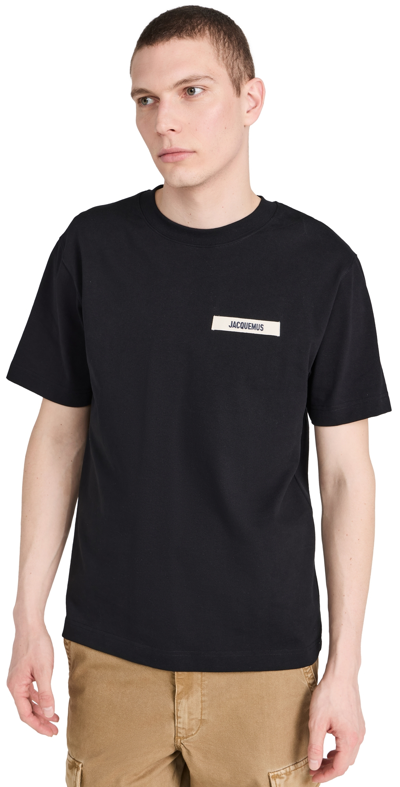Shop Jacquemus Le T-shirt Grosgrain Black