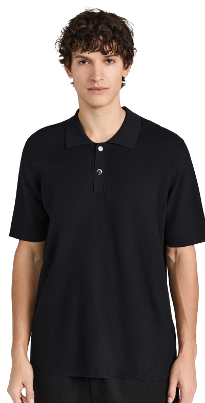 Shop Jacquemus Le Polo Maille Shirt Black