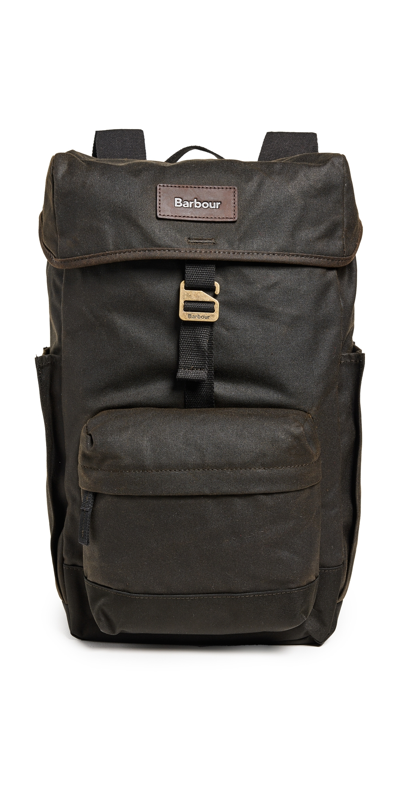 Shop Barbour Essential Wax Backpack Olive