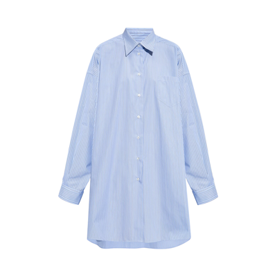 Pre-owned Maison Margiela Poplin Pinstripe Shirt 'white/blue'