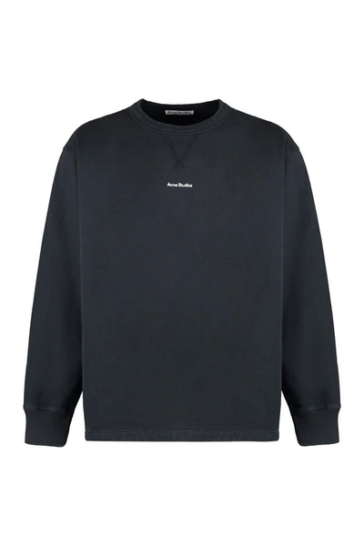 Shop Acne Studios Cotton Crew-neck Sweatshirt In Black