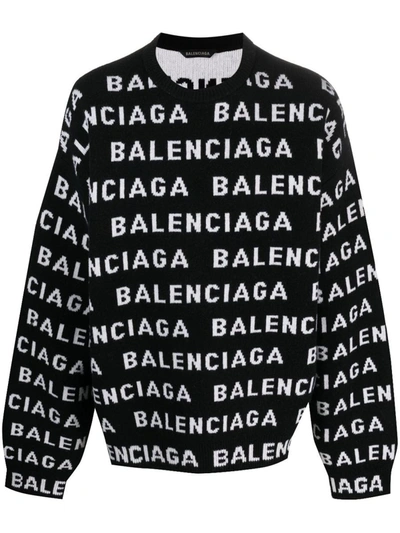 Shop Balenciaga Jerseys & Knitwear In Blackwhite