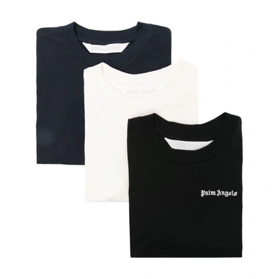 Shop Palm Angels T-shirts In Black/blue