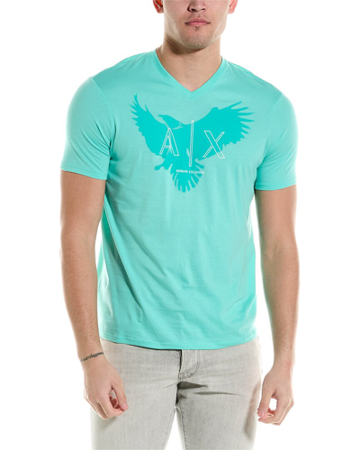 Shop Armani Exchange Graphic Regular Fit T-shirt In Green
