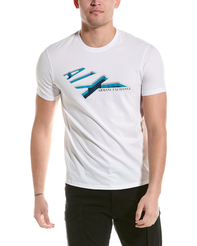 Shop Armani Exchange Graphic Regular Fit T-shirt In White