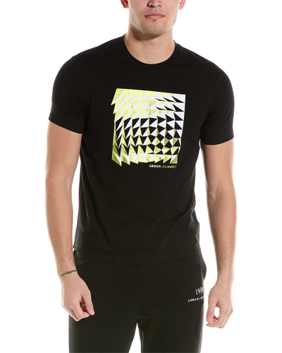 Shop Armani Exchange Graphic Regular Fit T-shirt In Black