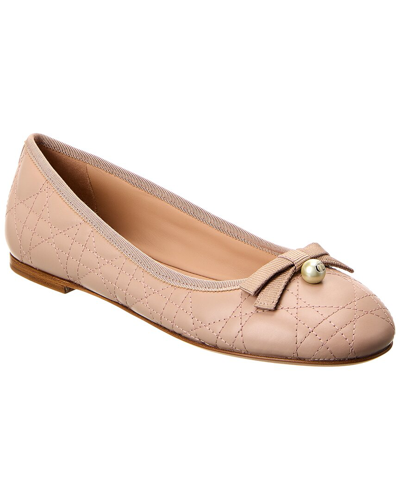 Shop Dior Leather Ballet Flat In Brown