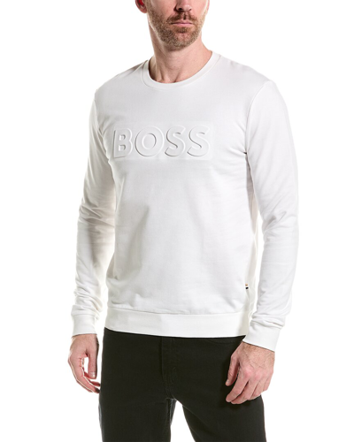 Shop Hugo Boss Heritage Sweatshirt In White