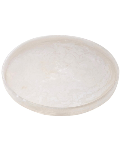 Shop Bidkhome Large Round Tray In White
