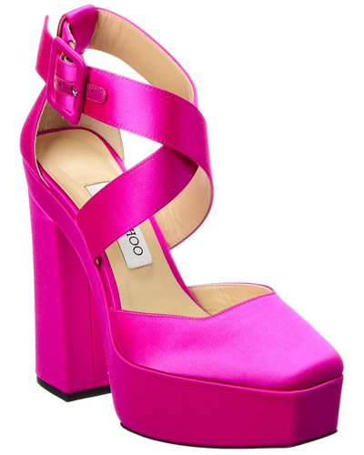 Shop Jimmy Choo Gian 140 Leather Pump In Pink