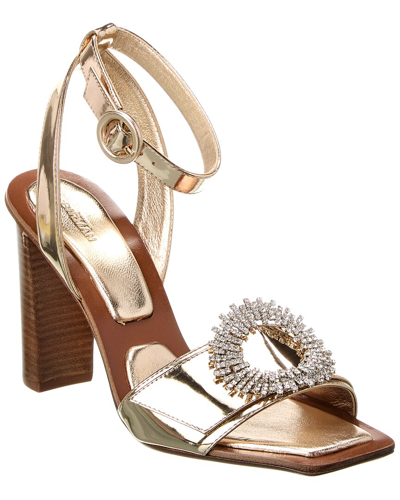Shop Alexandre Birman Madelina Summer 90 Leather Sandal In Gold