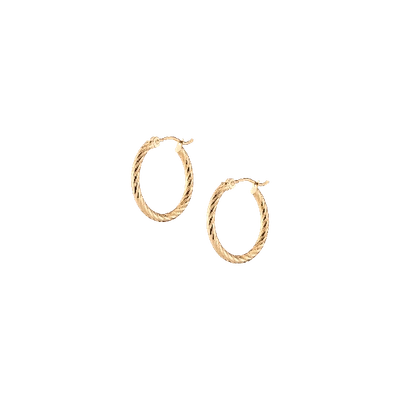 Aurate New York Thin Twisted Hoop Earrings (20mm) In Yellow