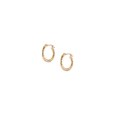 Aurate New York Thin Twisted Hoop Earrings In Yellow